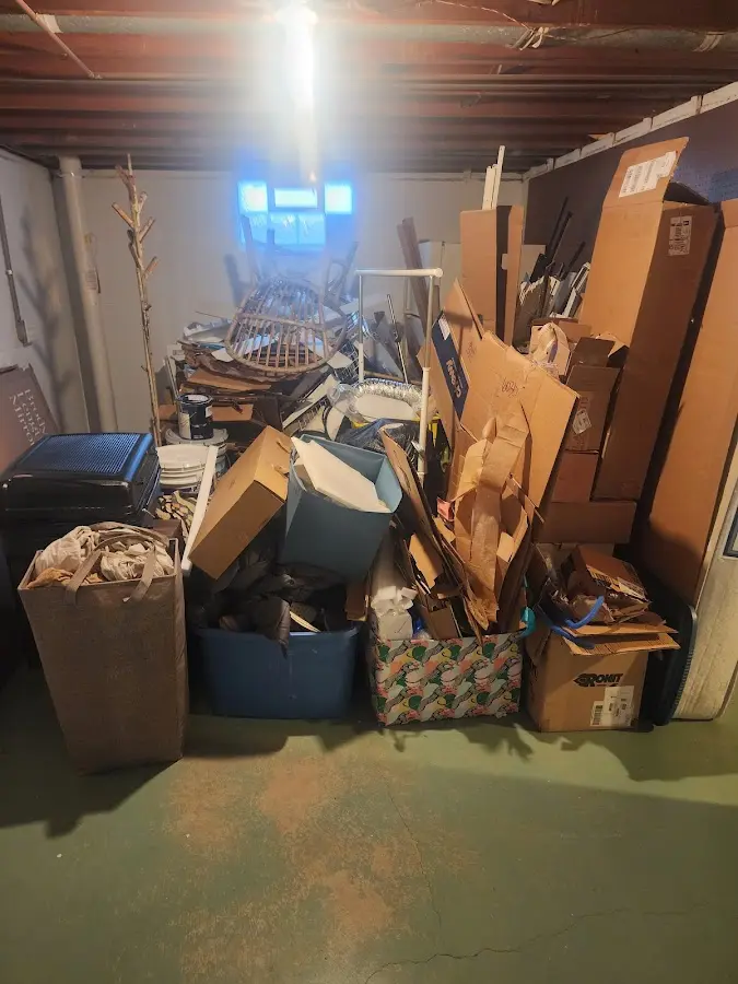 Roll-off dumpster container at job site for Cleanout Dumpster Rental in Westmont